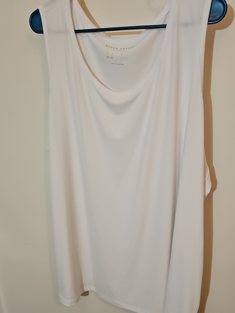 Susan Graver White Sleeveless Tank Size 3XL